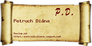 Petruch Diána névjegykártya